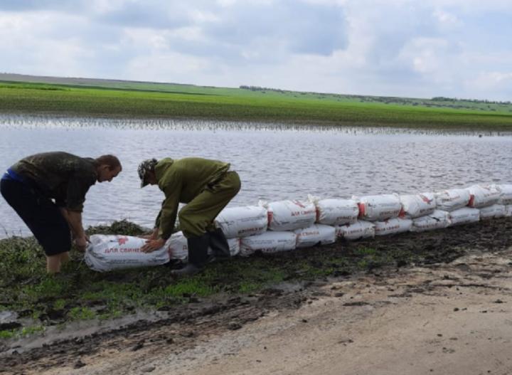 Рвы и мешки с песком: три хутора в Каменском районе спасают от подтопления дождевой водой